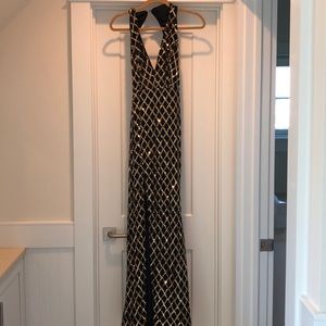 Black and gold sequence dress